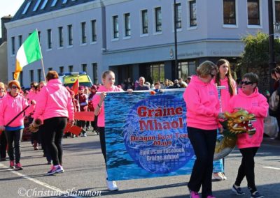 Gráine Mhaol Club walk in St Patricks Day Parade Castlebar Mayo