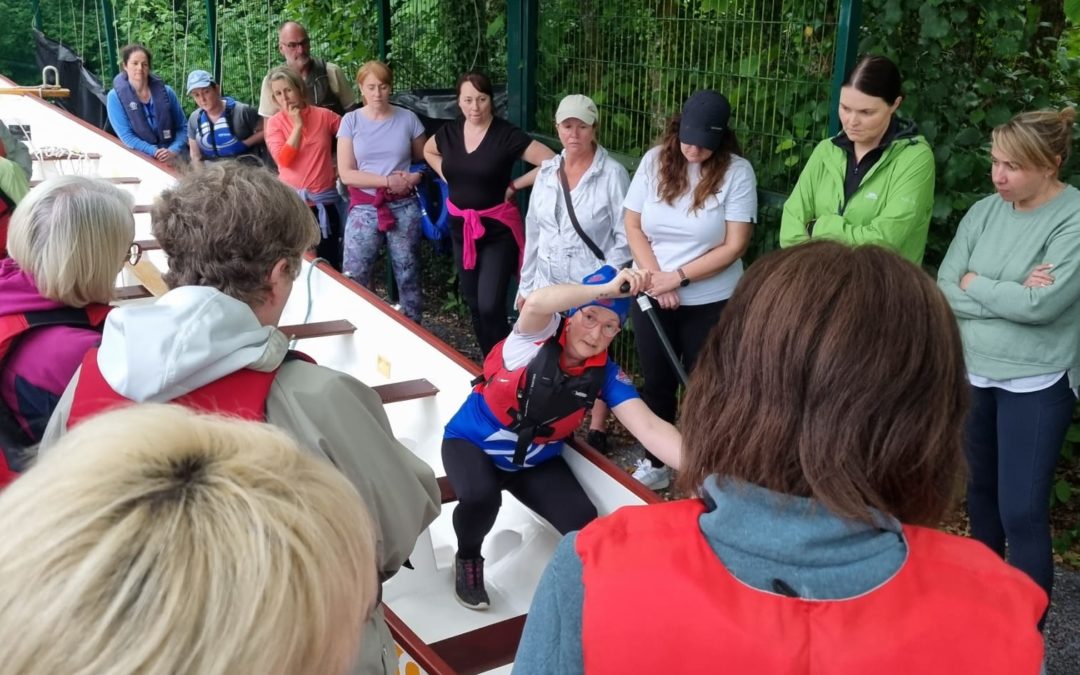 Louise gives demo to New Ballina Dragon Boat Club