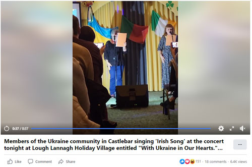 Our Ukraine friends night of culture in Lough Lannagh Nov 2023