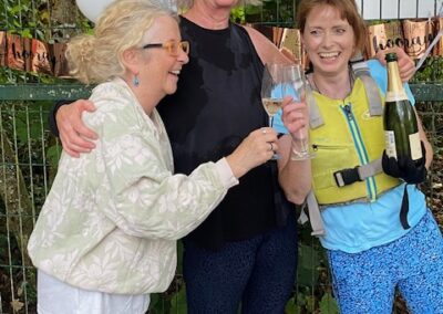 Louise Rodgers and Mary Dumigan toast Karol Donnelly