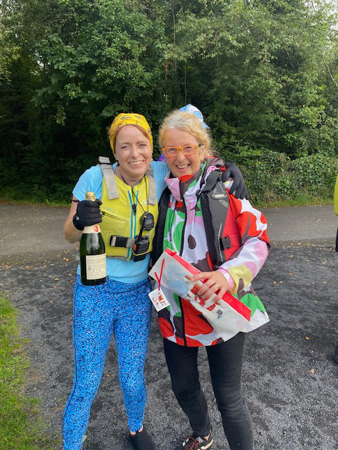 Louise Rodgers and Karol Donnelly celebrate Karols silver medal win at transplant games